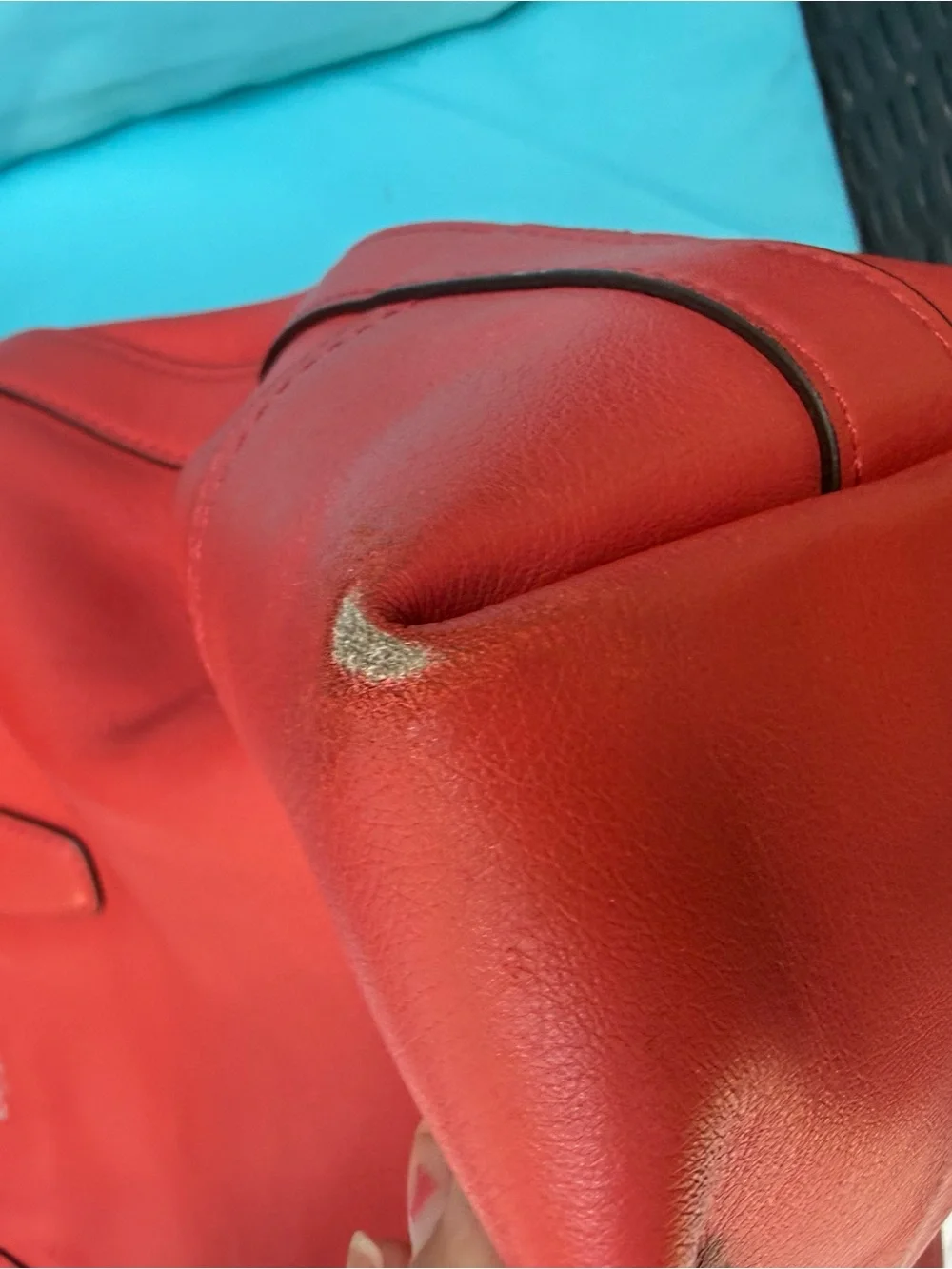 Coach Red Leather Tote with Tassel Accent and Removable Strap
